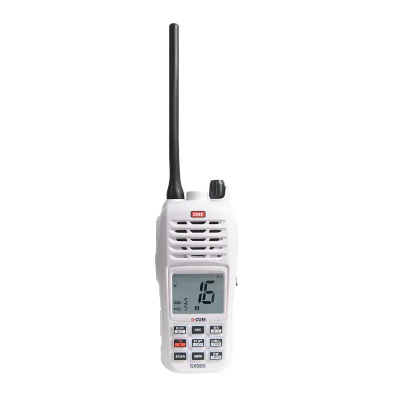 Collection of GME GX865 VHF portable white in a gallery layout